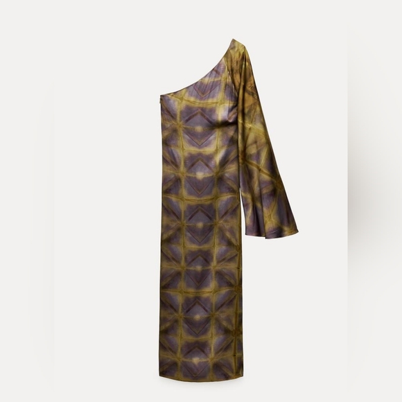 ZARA ZW COLLECTION PRINTED ASSYMETRIC DRESS - Picture 3 of 6